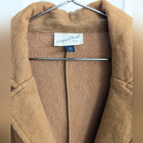 Universal Threads Mustard Heather Soft Cotton Fleece Button Cardigan Jacket - Picture 3 of 7